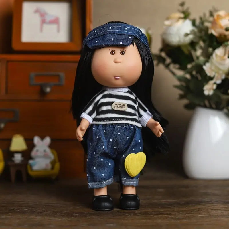 24cm Mia Potato Doll with Clothes, Cute Plush Dress Up Doll, Spanish Style Collectible Figure Gift