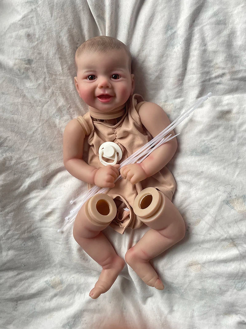 19Inch Already Painted Reborn Doll Kits Emmy Soft Vinyl Reborn Baby Dolls Accessories for DIY Realistic Toys DIY