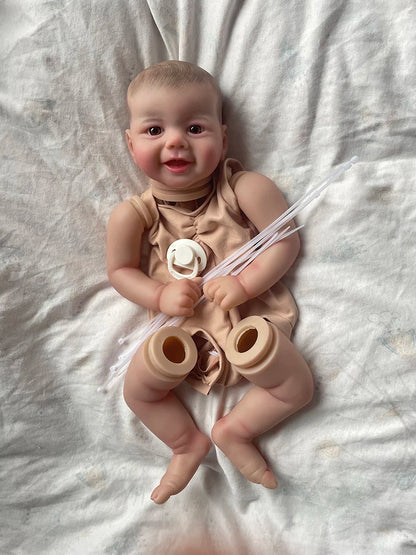 19Inch Already Painted Reborn Doll Kits Emmy Soft Vinyl Reborn Baby Dolls Accessories for DIY Realistic Toys DIY