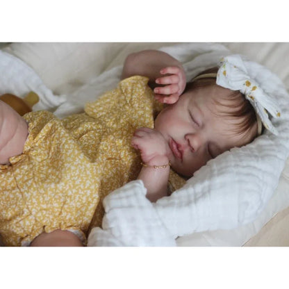 49cm Full Body Vinyl Reborn Doll Loulou with Rooted Hair Newborn Baby 3D Painted Skin with Visible Veins Bebé Reborn Juguetes
