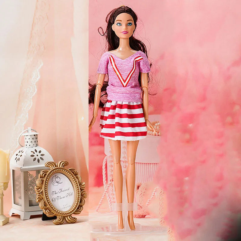 New 11 inch Doll Full Set 30cm Girl Doll with Clothes Suit Diy Dress Up Toy Gifts for Children