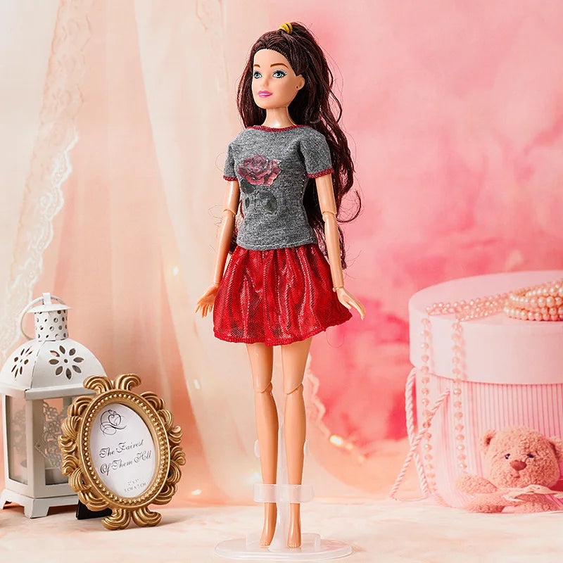 New 11 inch Doll Full Set 30cm Girl Doll with Clothes Suit Diy Dress Up Toy Gifts for Children