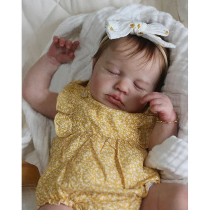 19inch Silicone Baby Doll LouLou Full Vinyl Girl Body Reborn Doll with Hand Rooted Hair 3D Painted Skin Tone Muñecas Bebe Reborn