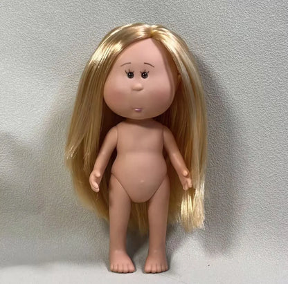 Authentic 24cm Spanish Mia Potato BJD Doll Vinyl Nude Doll With Black Long Hair For Girls Kids Play Collectible Figure