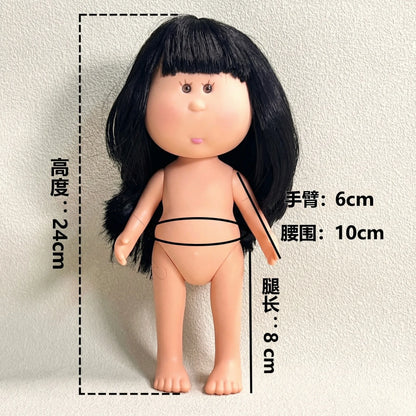 24cm Mia Potato Doll with Clothes, Cute Plush Dress Up Doll, Spanish Style Collectible Figure Gift