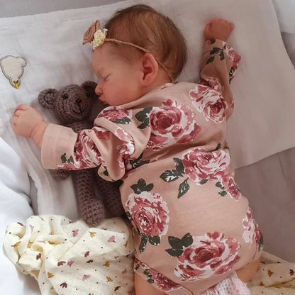 49CM Full Body Vinyl Silicone Reborn Rosalie Newborn Dolls Sleeping Baby Handmade Painted Lifelike 3D Skin with Visible Veins