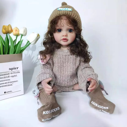 Lifelike Reborn Baby Doll 55cm 22Inch Realistic Full Body Soft Vinyl Toddler Girl Toy Princess Figurine Simulation Birthday Gift
