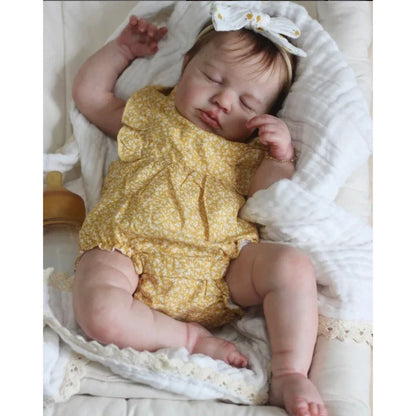 19inch Silicone Baby Doll LouLou Full Vinyl Girl Body Reborn Doll with Hand Rooted Hair 3D Painted Skin Tone Muñecas Bebe Reborn