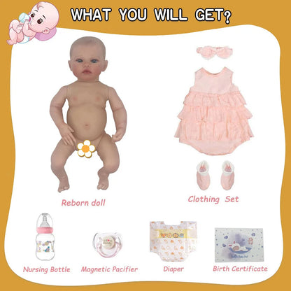 48cm Baby Reborn Doll Like Real Silicone Vinyl Full Body Girl Lifelike Painted Babies Realistic Newborn Dolls Toy Gifts For Kids