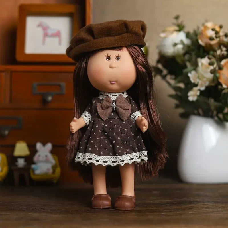 24cm Mia Potato Doll with Clothes, Cute Plush Dress Up Doll, Spanish Style Collectible Figure Gift