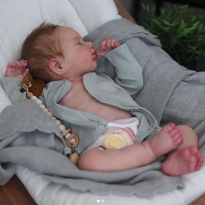49cm Full Vinyl Girl Body Silicone Reborn Doll Loulou with Hand Rooted Hair 3D Skin High Quality Gift