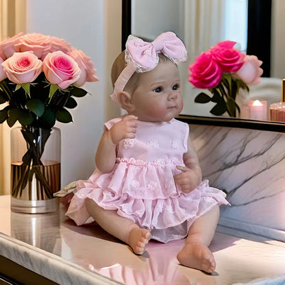 JOYORA Vinyl Realistic Baby Doll Finished Rebirth Doll 3D Skin Art Doll Cute Fashion Doll High Quality Handmade Doll Gift Toy