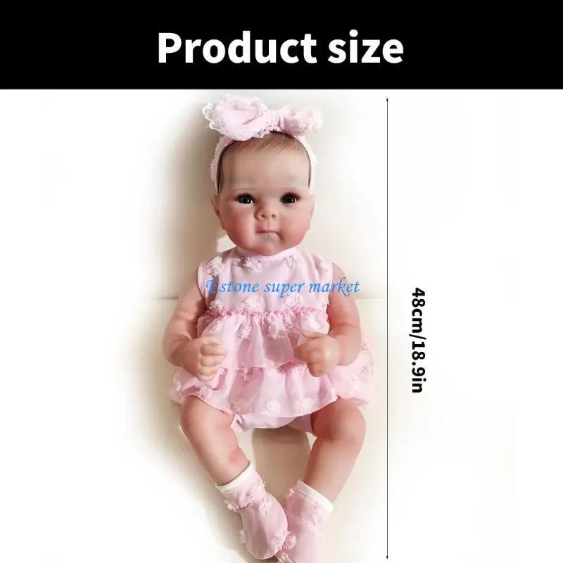 090B 19inch Newborns Baby Girl Doll in Vinyls Perfect for Parent Child Interaction