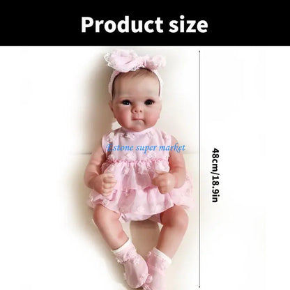 090B 19inch Newborns Baby Girl Doll in Vinyls Perfect for Parent Child Interaction