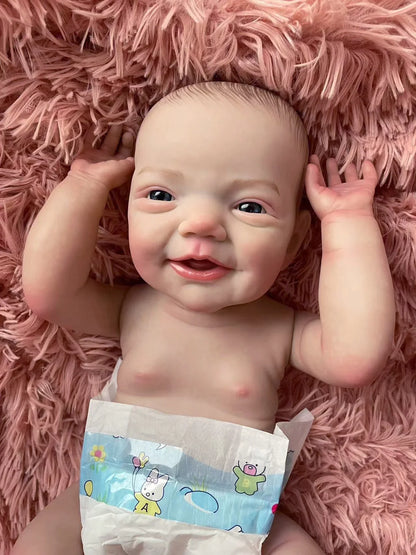19Inch Charlie Full Body Vinyl Reborn Baby With 3D Skin Visible Veins Lifelike Soft Touch Christmas Gift for Children