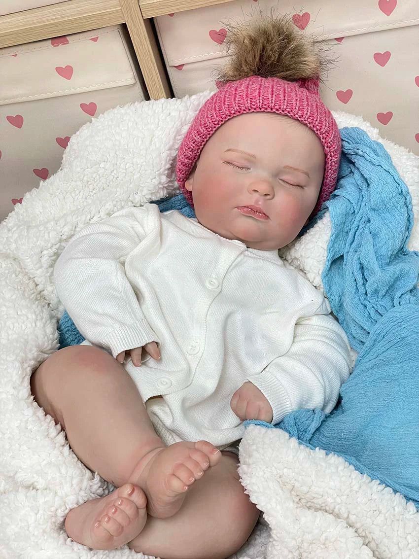 Realistic Baby Doll Cute Vinyl Doll Real Soft Touch Kid Toy Doll Sleeping Position Silicone Reborn Baby