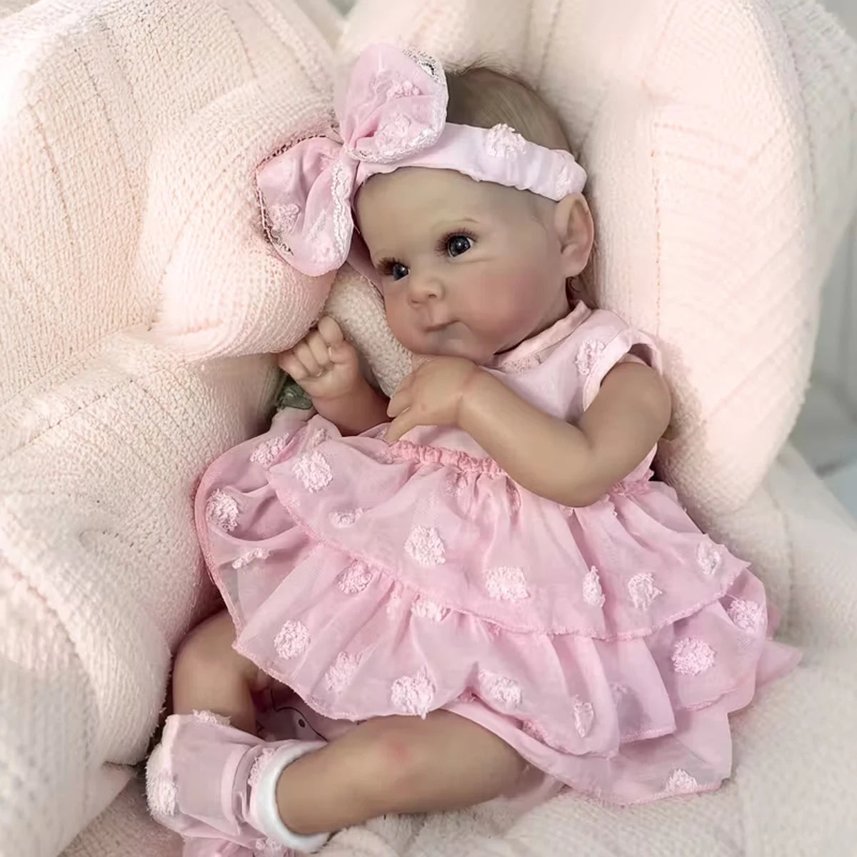 JOYORA Vinyl Realistic Baby Doll Finished Rebirth Doll 3D Skin Art Doll Cute Fashion Doll High Quality Handmade Doll Gift Toy