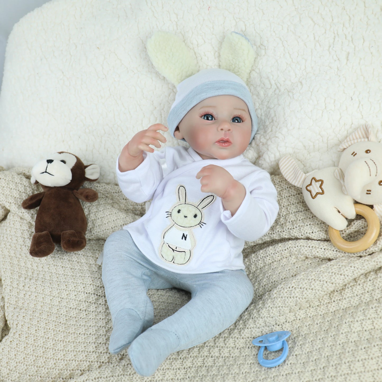 18Inch Full Body Vinyl Reborn Girl and Boy Bebe Washable 3D Paint Skin Visible Veins Newborn Handmade Reborn Toys Christmas Gift