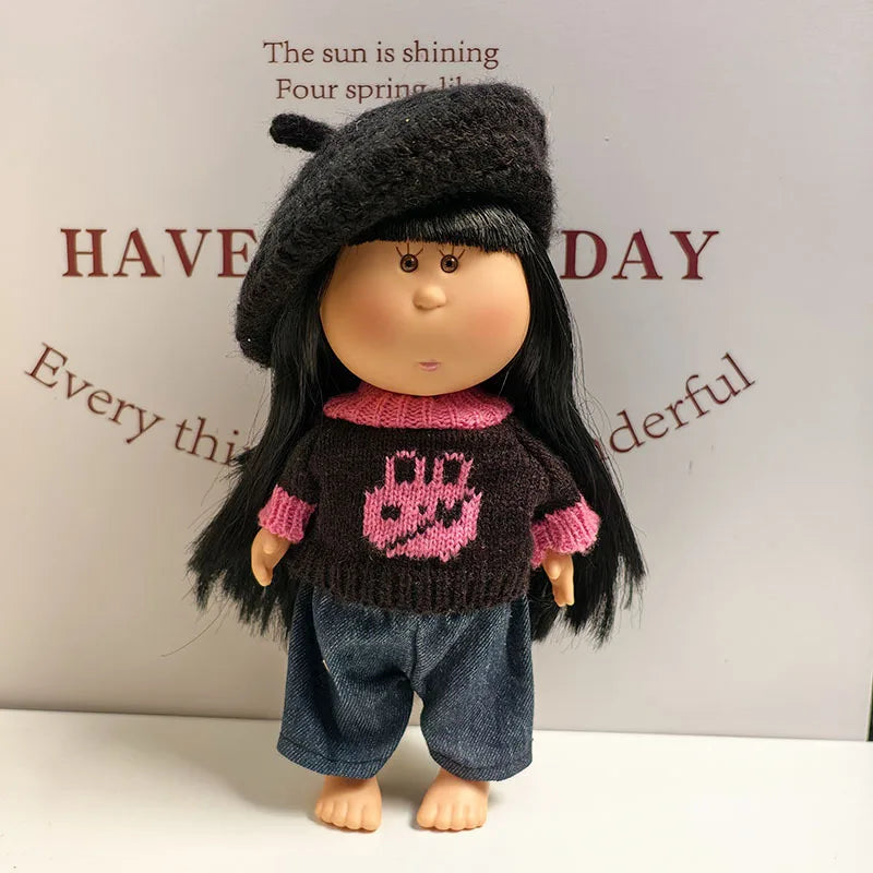 For 24cm Mia Spanish Potato Doll Clothes Outfit Set Knitted Sweater Shoes Skirt Overalls Dress For Mia Doll Dress Up Accessories