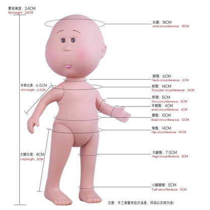 Potato Doll 24cm Nude Doll Waldorf Handcrafted Girl Diy Nude Doll, The First Choice For Diy Doll Friends' Birthday Gifts