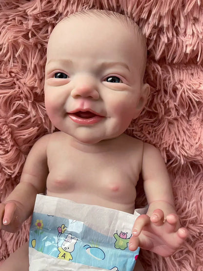 19Inch Charlie Full Body Vinyl Reborn Baby With 3D Skin Visible Veins Lifelike Soft Touch Christmas Gift for Children