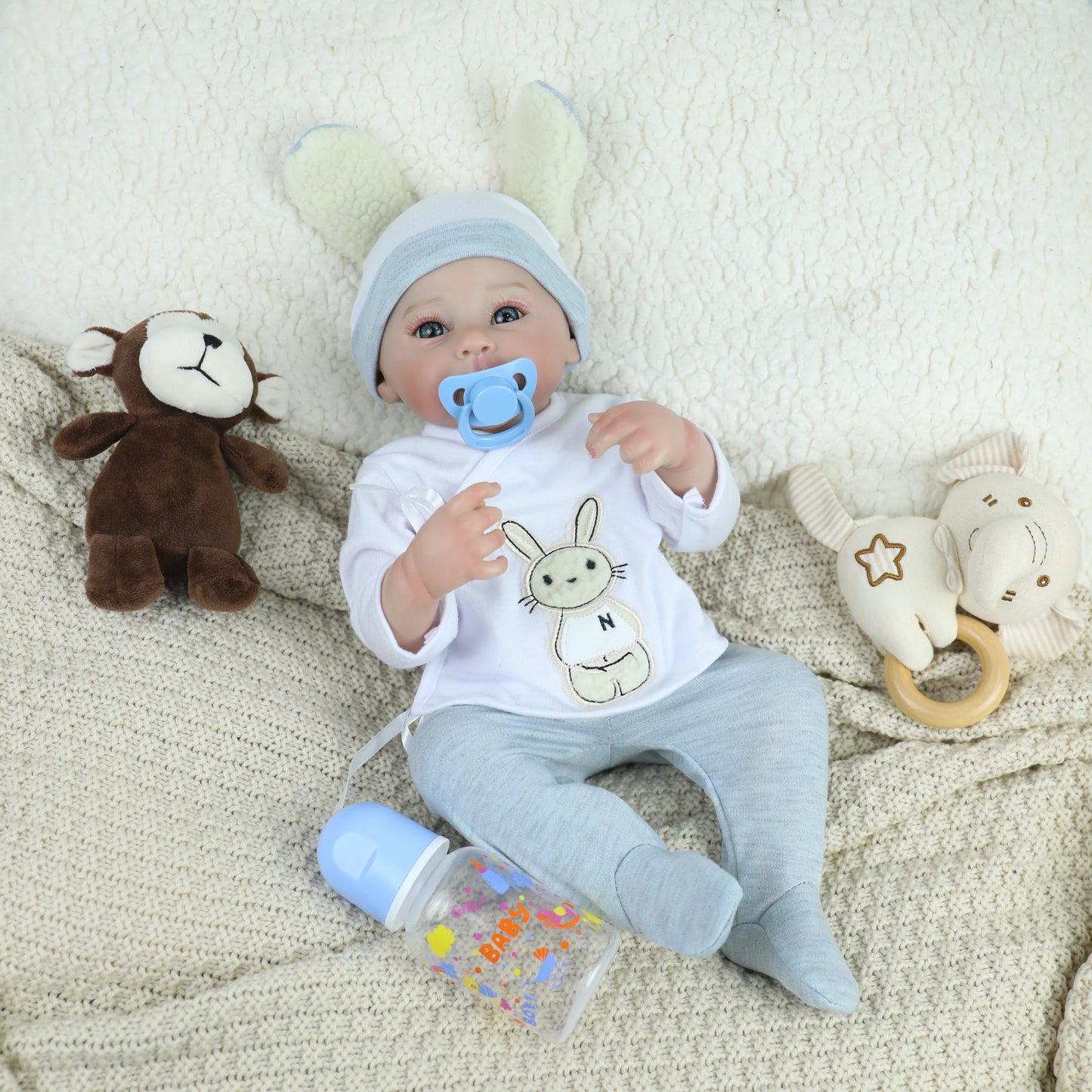 18Inch Full Body Vinyl Reborn Girl and Boy Bebe Washable 3D Paint Skin Visible Veins Newborn Handmade Reborn Toys Christmas Gift