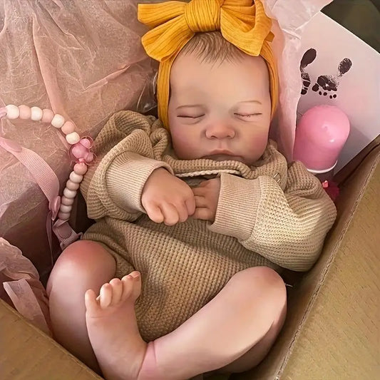 About 18Inch Full Vinyl material Waterproof Body Rebirth Doll 3D Skin Painted Visible Veins Lifelike Newborn Toy Present