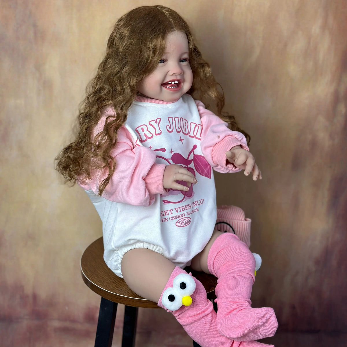 BZDOLL 60 CM 24 Inch Reborn Baby Soft Silicone Cloth Body Smiling Girl Doll Princess Toddler Bebe Artist Collection