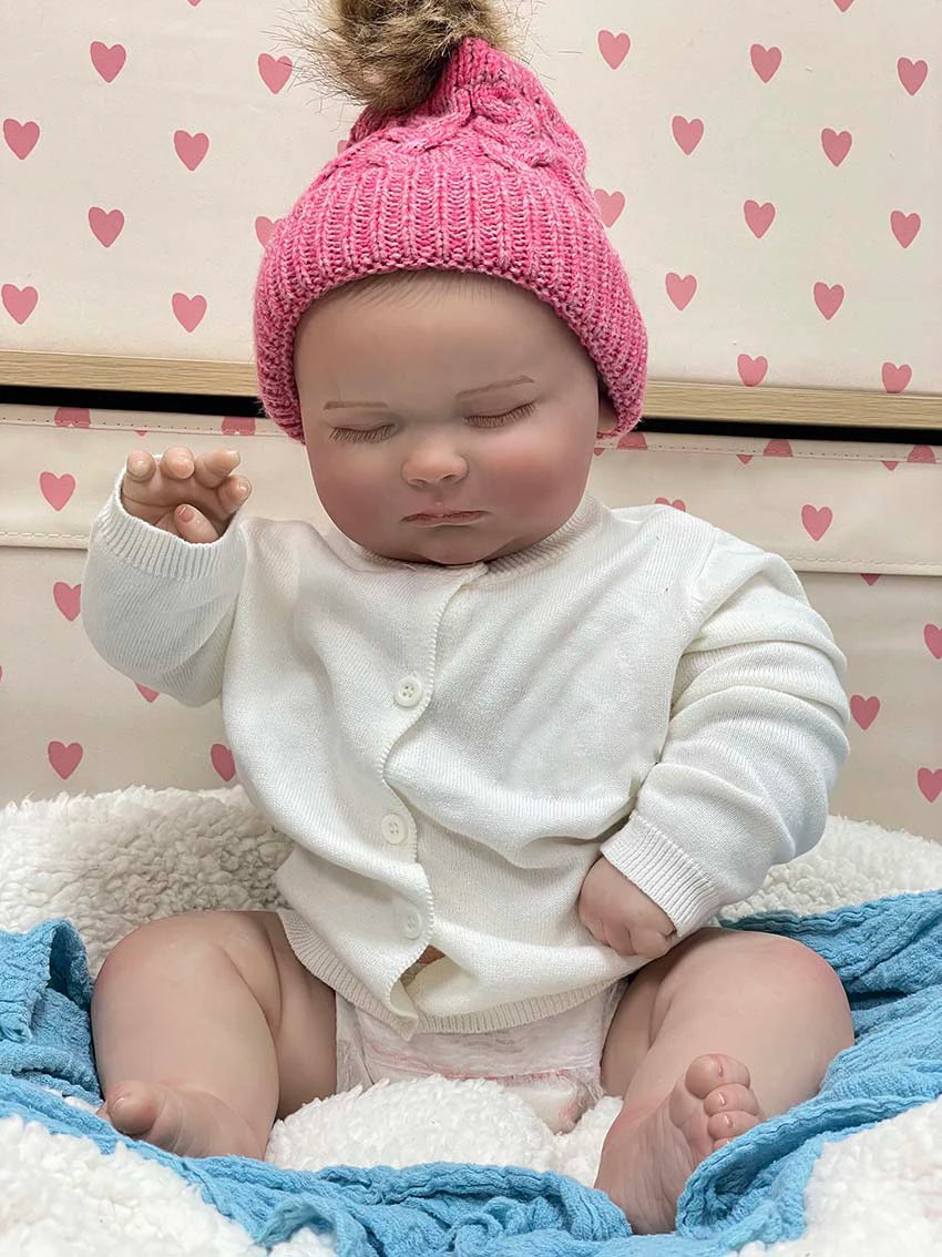 Realistic Baby Doll Cute Vinyl Doll Real Soft Touch Kid Toy Doll Sleeping Position Silicone Reborn Baby