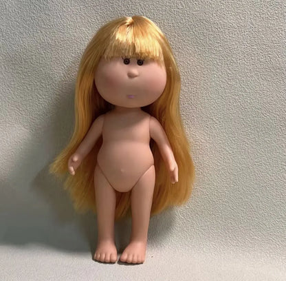 Authentic 24cm Spanish Mia Potato BJD Doll Vinyl Nude Doll With Black Long Hair For Girls Kids Play Collectible Figure