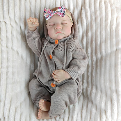 About 18Inch Full Vinyl material Waterproof Body Rebirth Doll 3D Skin Painted Visible Veins Lifelike Newborn Toy Present