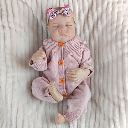 About 18Inch Full Vinyl material Waterproof Body Rebirth Doll 3D Skin Painted Visible Veins Lifelike Newborn Toy Present