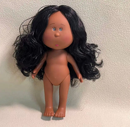 Authentic 24cm Spanish Mia Potato BJD Doll Vinyl Nude Doll With Black Long Hair For Girls Kids Play Collectible Figure