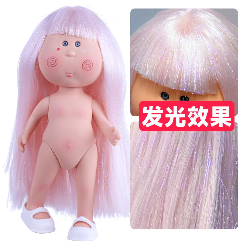 24cm Spanish Potato Mia Doll 5-Jointed 1/6 Vinyl Body DIY Long Hair Curly Hair Dress Up Doll Accessories Toys Gift For Girl