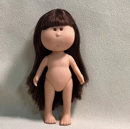 Authentic 24cm Spanish Mia Potato BJD Doll Vinyl Nude Doll With Black Long Hair For Girls Kids Play Collectible Figure