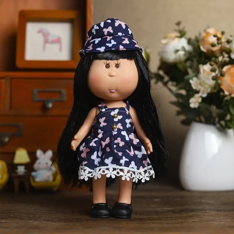 24cm Mia Potato Doll with Clothes, Cute Plush Dress Up Doll, Spanish Style Collectible Figure Gift
