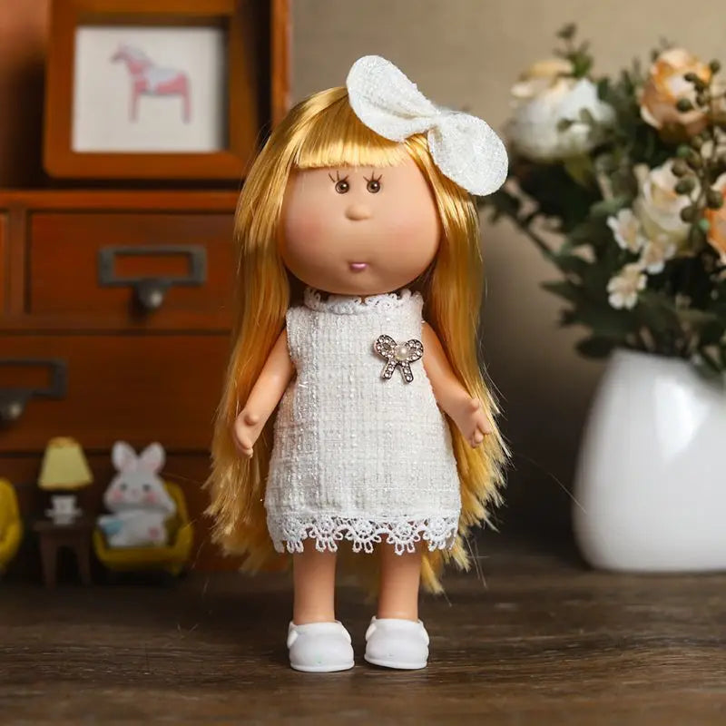 24cm Mia Potato Doll with Clothes, Cute Plush Dress Up Doll, Spanish Style Collectible Figure Gift