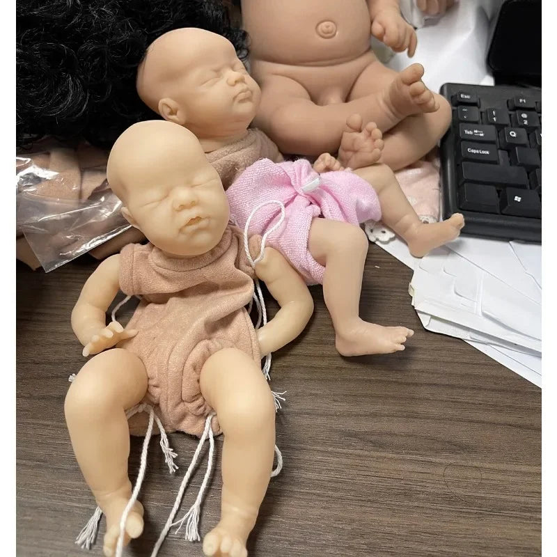 9" Inches Mini Bebe Reborn Kit Wee Patience Reborn Baby Vinyl Doll Kit  Unpainted Doll Parts DIY Blank Reborn Doll Kit