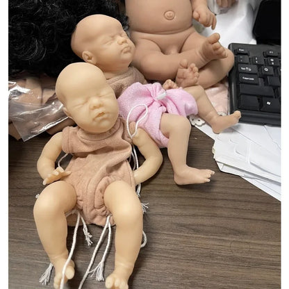 9" Inches Mini Bebe Reborn Kit Wee Patience Reborn Baby Vinyl Doll Kit  Unpainted Doll Parts DIY Blank Reborn Doll Kit