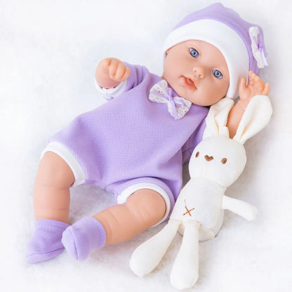 12inch/30CM Reborn Baby Doll with Clothes Soft Polyester Washable Soothing Toy Realistic Vinyl Full Body Holiday Gift for Kids