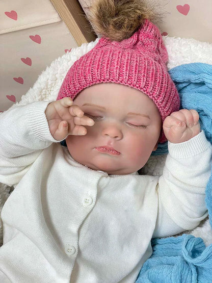 Realistic Baby Doll Cute Vinyl Doll Real Soft Touch Kid Toy Doll Sleeping Position Silicone Reborn Baby