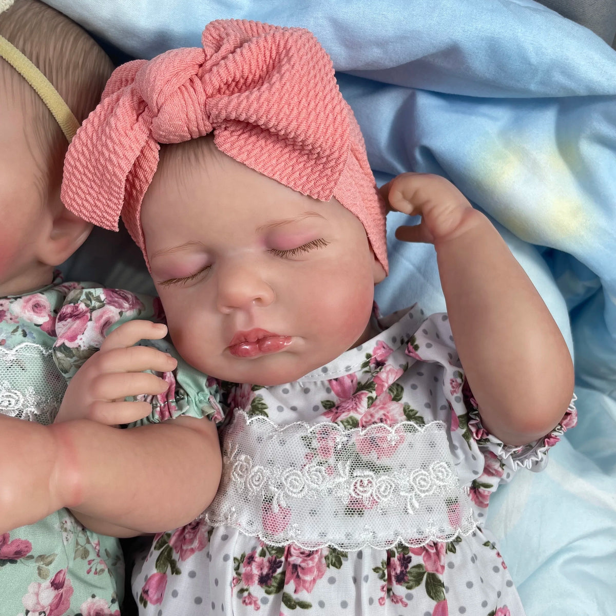 20 Inch Finished Reborn Dolls LouLou Twins Girl Silicone Vinyl Newborn Doll Lifelike Handmade Toy Christmas Gift