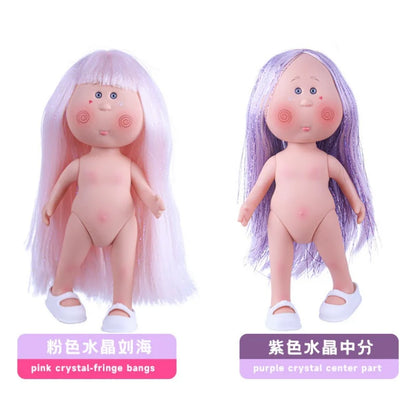 24cm Spanish Potato Mia Doll 5-Jointed 1/6 Vinyl Body DIY Long Hair Curly Hair Dress Up Doll Accessories Toys Gift For Girl