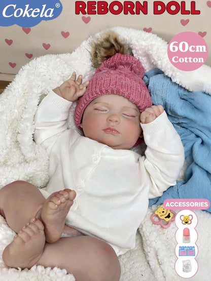 Realistic Baby Doll Cute Vinyl Doll Real Soft Touch Kid Toy Doll Sleeping Position Silicone Reborn Baby