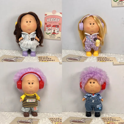 18cm Spanish Potato Doll Russian Curly Hair Blonde Black Skin Vinyl Doll Adorable Figures Dress Up Ornaments Girl Holiday Gift