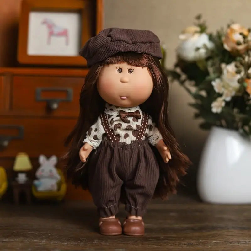 24cm Mia Potato Doll with Clothes, Cute Plush Dress Up Doll, Spanish Style Collectible Figure Gift