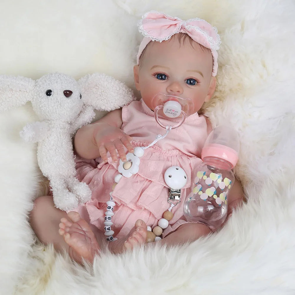 48cm Baby Reborn Doll Like Real Silicone Vinyl Full Body Girl Lifelike Painted Babies Realistic Newborn Dolls Toy Gifts For Kids