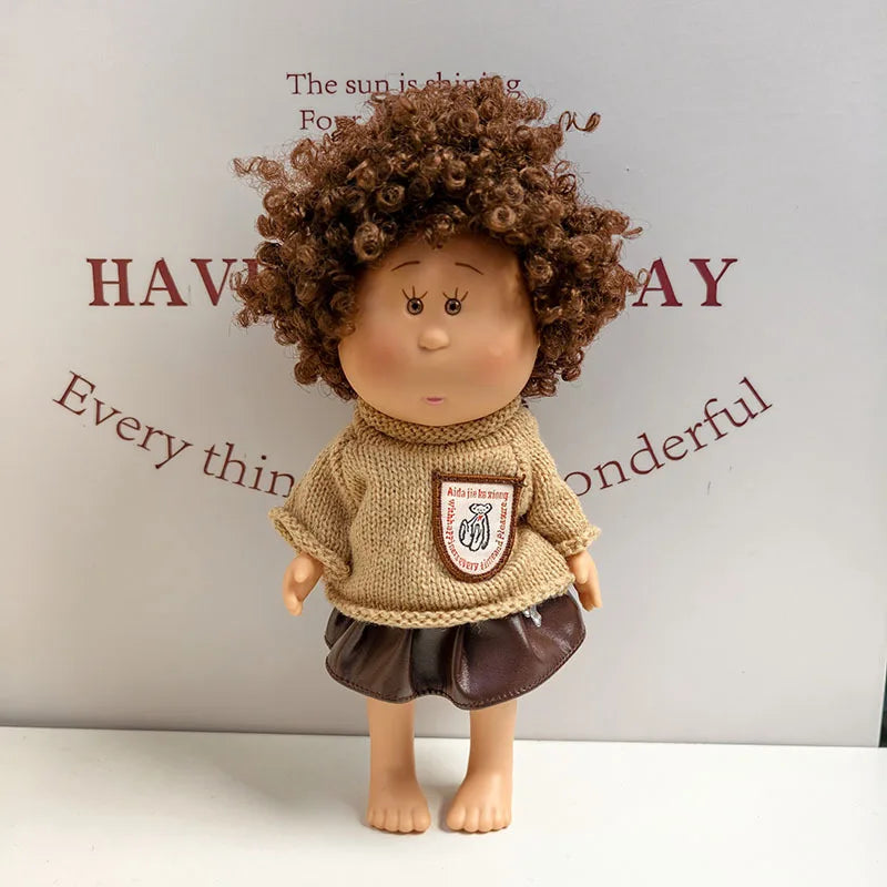 For 24cm Mia Spanish Potato Doll Clothes Outfit Set Knitted Sweater Shoes Skirt Overalls Dress For Mia Doll Dress Up Accessories