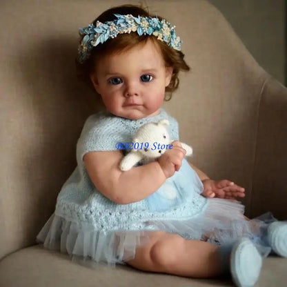 Q0KB Life-like Reborns Baby Doll with Moving Arm & Leg Vinyl Full Body Pouting Girl