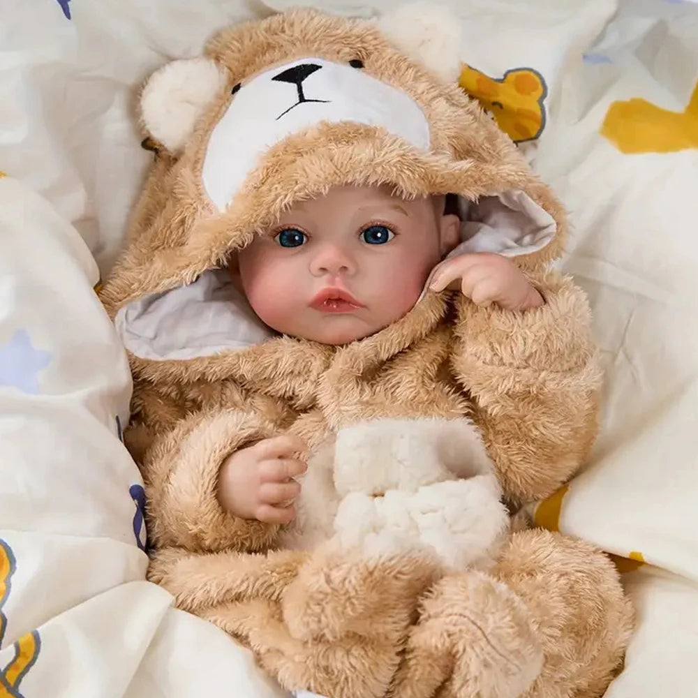 18"/45cm Realistic Reborn Girl Baby Doll Full Body Vinyl Silicone 3D Hand Painted Newborn Gift Birthday Gift Christmas Gift